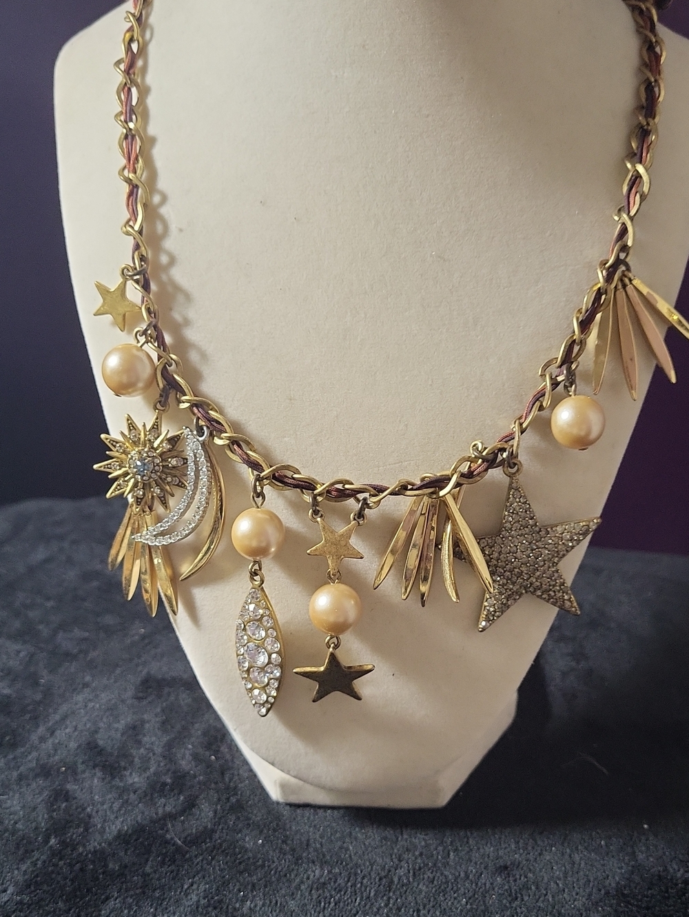 J. CREW Fall Star & Moon Charm Necklace - Women Jewelry
